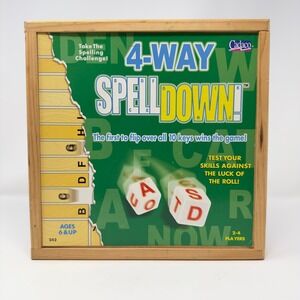Cadaco 4-Way Spelldown‎ Wooden Spelling Game Complete Set